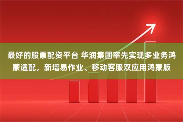 最好的股票配资平台 华润集团率先实现多业务鸿蒙适配，新增易作业、移动客服双应用鸿蒙版
