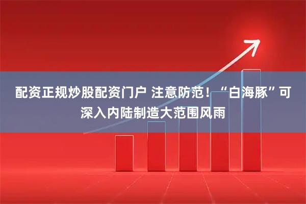 配资正规炒股配资门户 注意防范！“白海豚”可深入内陆制造大范围风雨